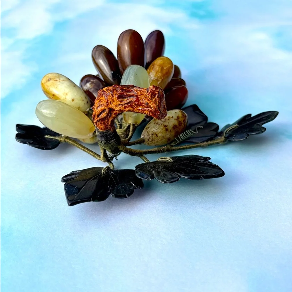 Elegant Stone Grape Cluster Accent